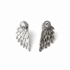 Crystal wing earring