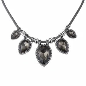 Crystal Necklace Grey
