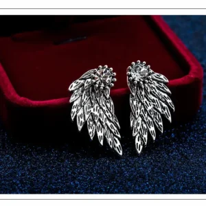 Crystal wing earring