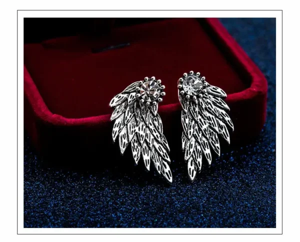 Crystal wing earring