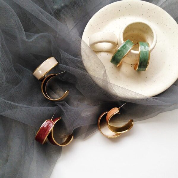 Ring shape earrings