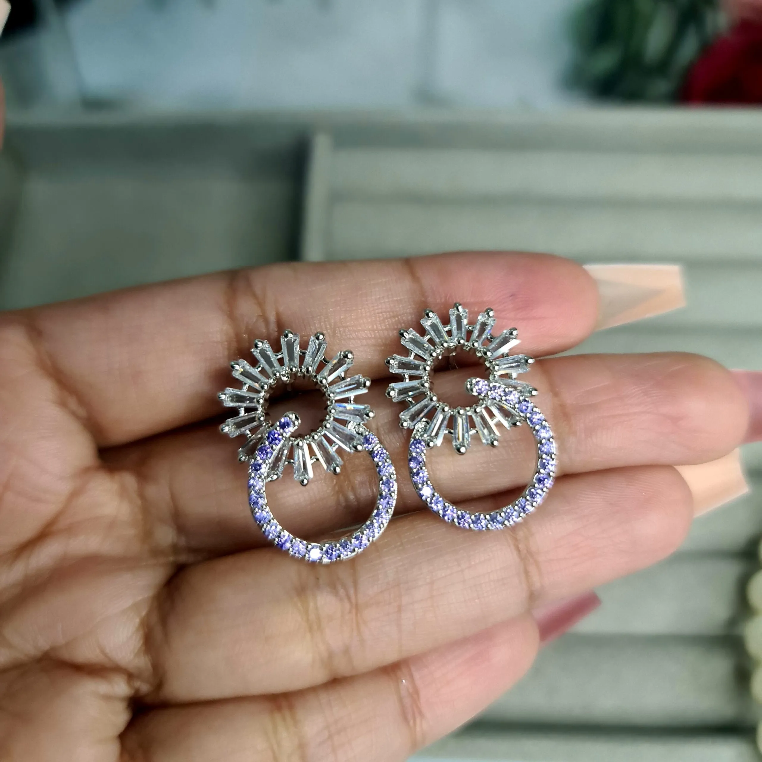 Marwa Earrings Purple - Image 2