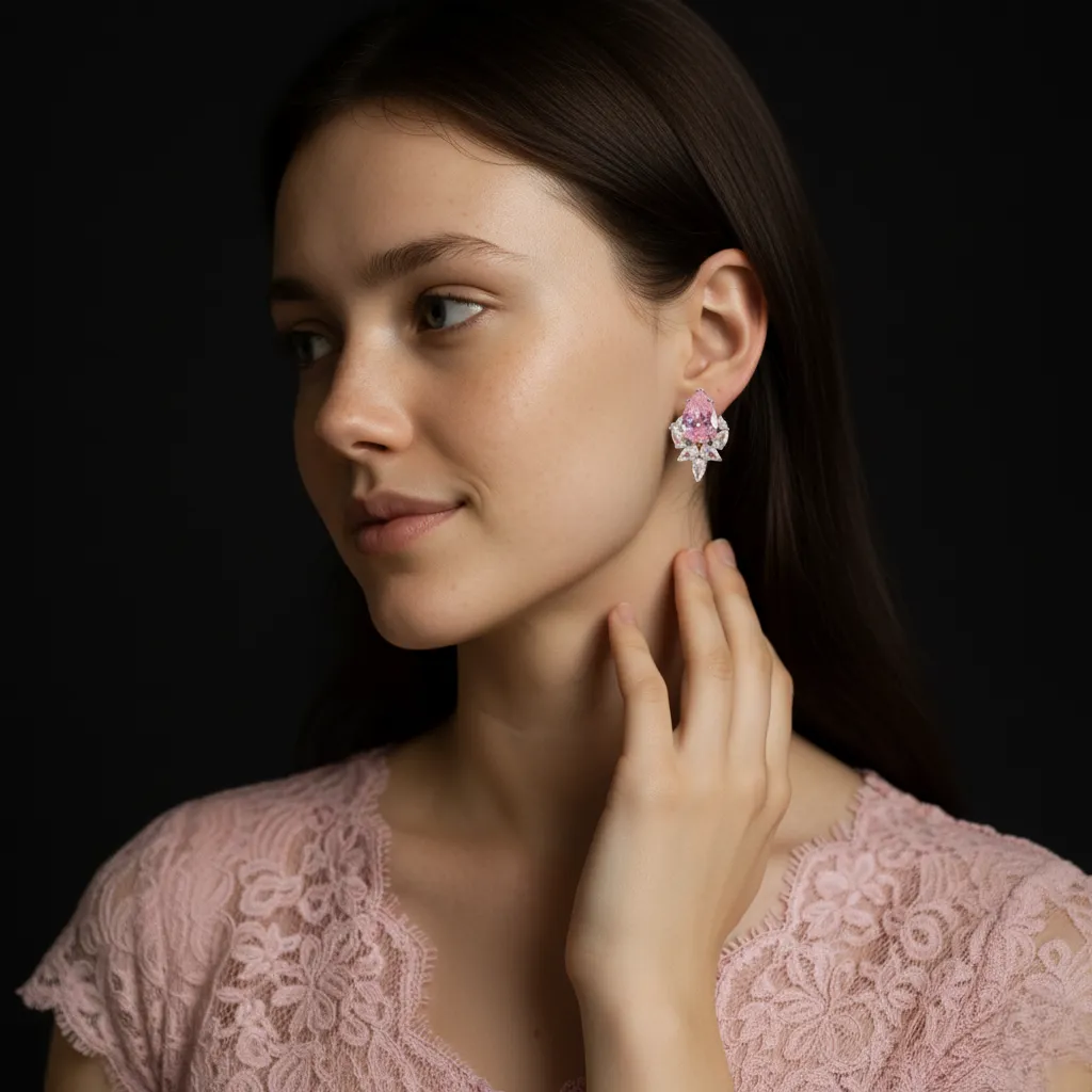 CZ Stud Pink - Image 2
