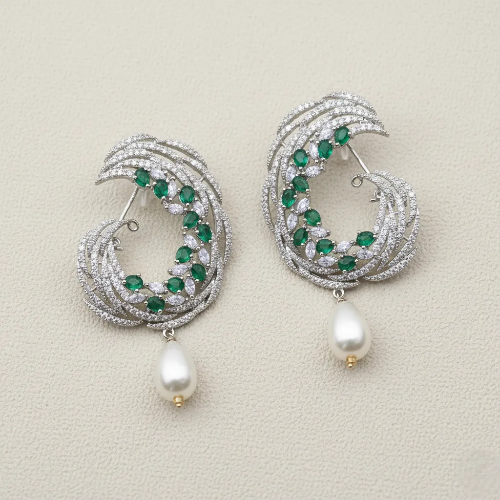 Nashfa Green Earrings