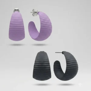 Suzan Earrings Black / Purple